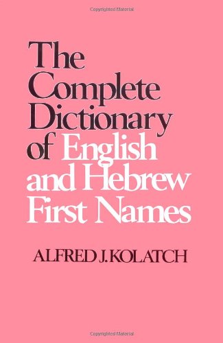 Complete dictionary of English and Hebrew first names Cover