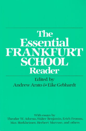The Essential Frankfurt school reader Cover