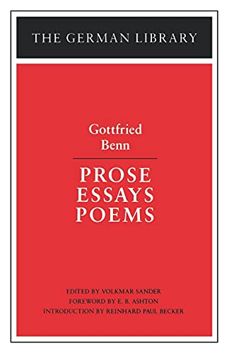 Prose, essays, poems Cover
