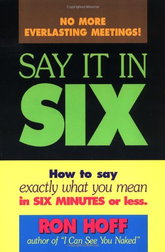 Say it in six Cover