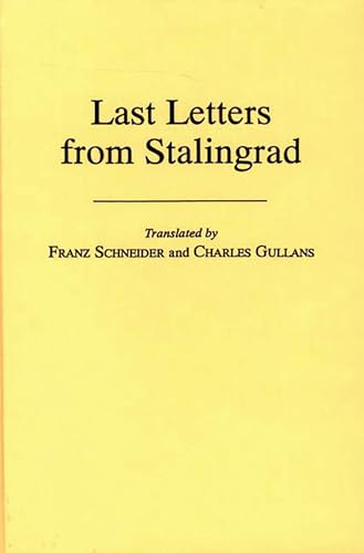 Last letters from Stalingrad. Cover
