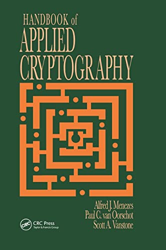 Handbook of applied cryptography Cover