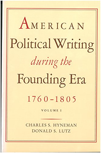 American political writing during the founding era, 1760-1805 Cover