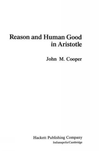 Reason and human good in Aristotle Cover