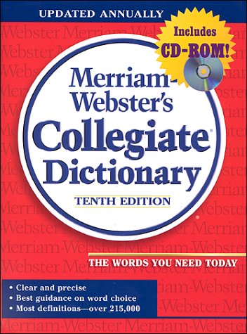 Webster's Collegiate Dictionary, Tenth Edition With CD Rom Cover