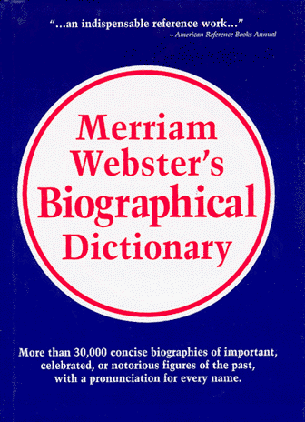 Merriam-Webster's biographical dictionary. Cover