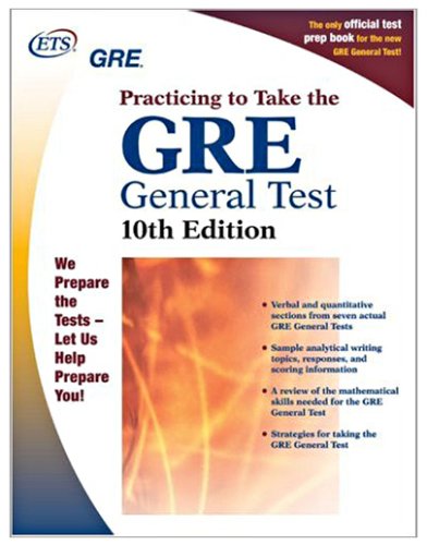 GRE, practicing to take the general test. Cover