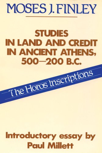 Studies in land and credit in ancient Athens, 500-200 B.C. Cover