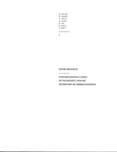English-Egyptian index of Faulkner's Concise dictionary of Middle Egyptian Cover