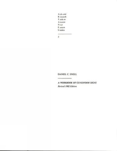 A workbook of cuneiform signs Cover