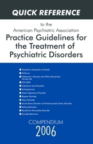 American Psychiatric Association practice guidelines for the treatment of psychiatric disorders. Cover