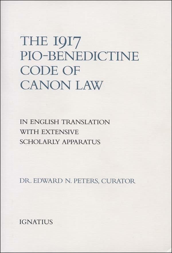 The 1917 or Pio-Benedictine Code of canon law Cover