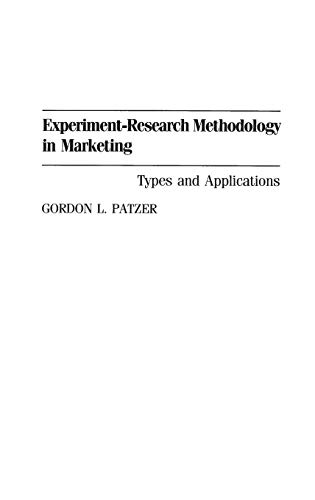 Experiment-research methodology in marketing Cover
