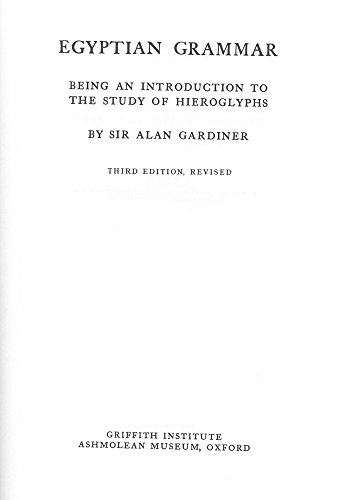 Egyptian grammar Cover