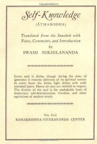 Self-knowledge (Atmabodha) Cover