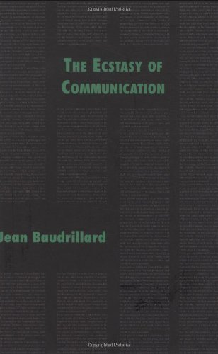 The ecstasy of communication Cover
