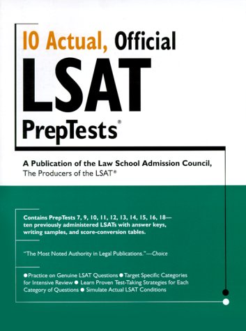 10 actual, official LSAT preptests. Cover