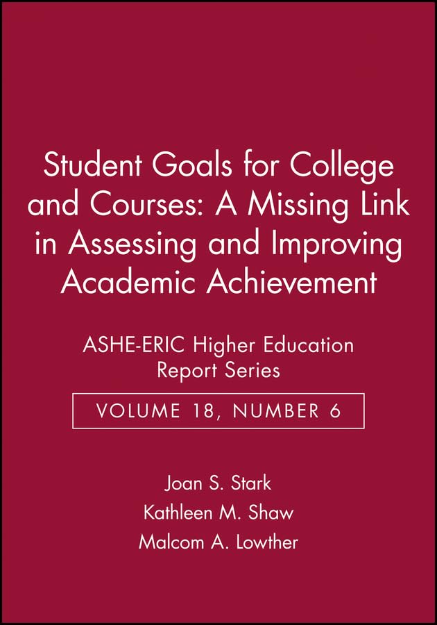Student goals for college and courses Cover