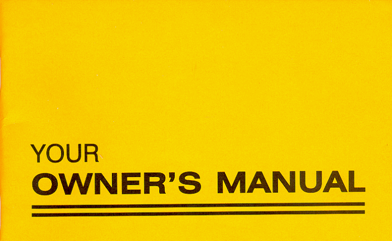 Your Owner's Manual Cover
