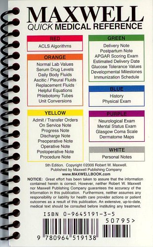 Maxwell Quick Medical Reference (Maxwell, Quick Medical Reference Maxwell, Quick Medical Refe) Cover