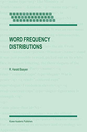 Word Frequency Distributions (Text, Speech and Language Technology) Cover