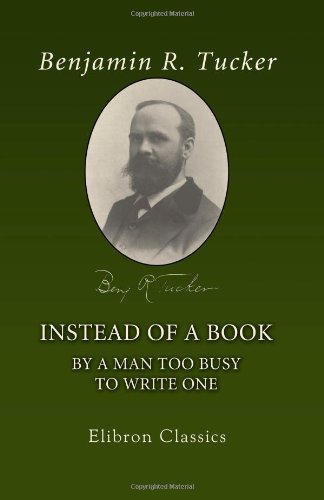 Instead of a Book by a Man Too Busy to Write One Cover