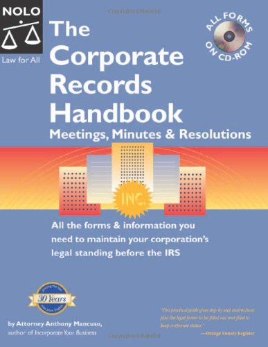 The corporate records handbook Cover