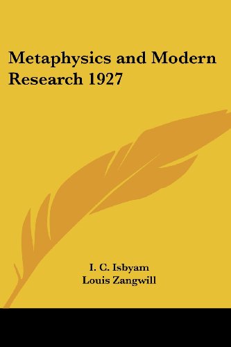 Metaphysics and Modern Research 1927 Cover
