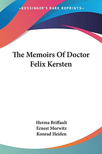 The Memoirs Of Doctor Felix Kersten Cover