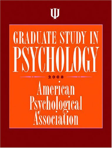 Graduate Study in Psychology 2008 (Graduate Study in Psychology) Cover
