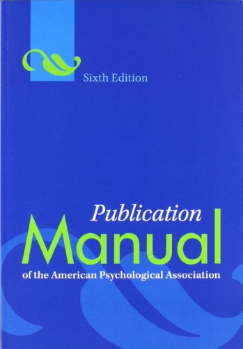 Publication manual of the American Psychological Association Cover