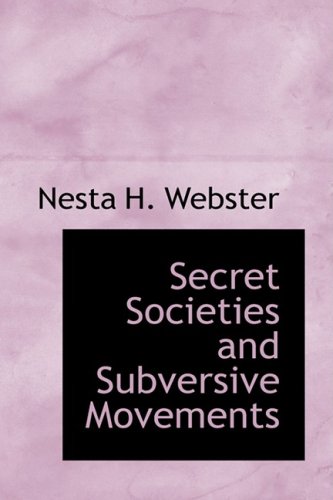 Secret Societies and Subversive Movements Cover