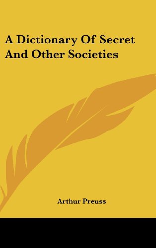 A dictionary of secret and other societies Cover