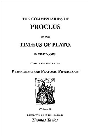 The Commentaries of Proclus on the Timaeus of Plato - 1820 Cover