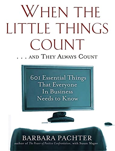When the Little Things Count . . . and They Always Count Cover