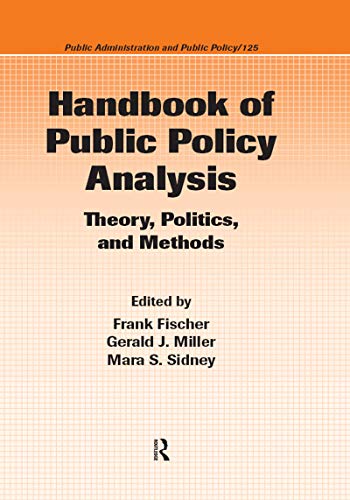 Handbook of Public Policy Analysis Cover
