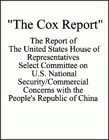 The Cox Report - China and National Security Cover