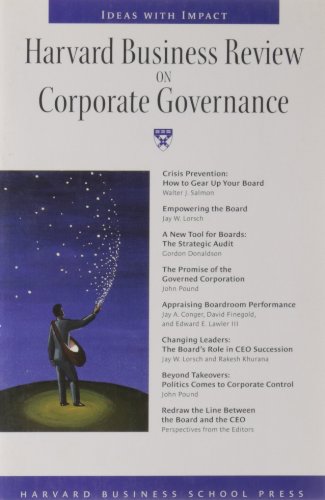Harvard business review on corporate governance. Cover