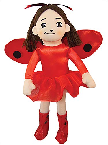MerryMakers Ladybug Girl Plush Doll, 10-Inch Red Cover