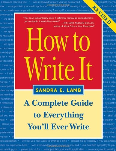 How to write it Cover