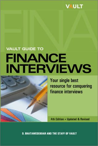 Vault guide to finance interviews Cover