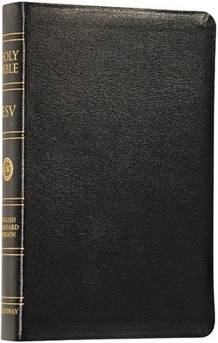 ESV Classic Reference Bible, Genuine Leather, Black, Red Letter Text, Thumb Indexed Cover