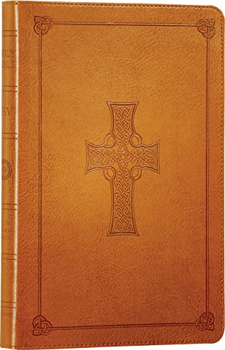 ESV Thinline Bible, TruTone, Saddle, Celtic Cross Design,  Red Letter Text Cover