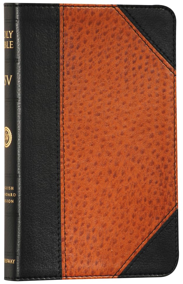 ESV Compact Bible, Trutone, Black/Ostrich, Portfolio Design, Red Letter Text Cover