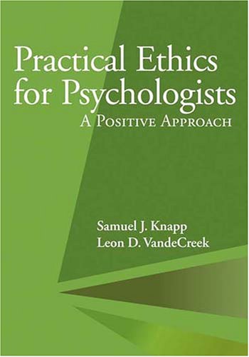 Practical ethics for psychologists Cover