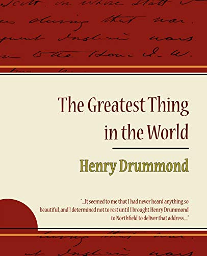 The Greatest Thing in the World - Henry Drummond Cover