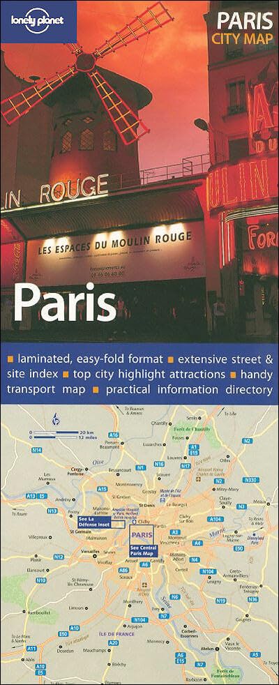 Lonely Planet Paris City Map Cover