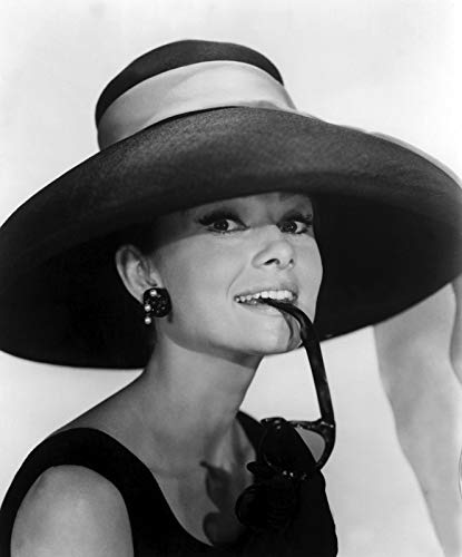 Audrey Hepburn with Hat Journal: Black and White Poster