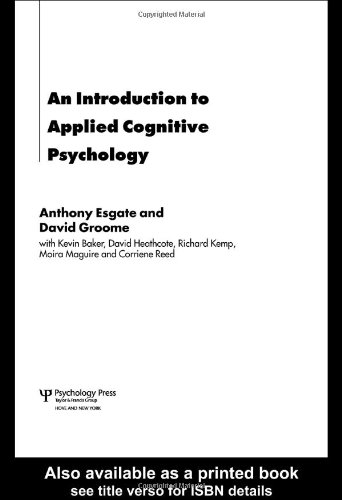 An introduction to applied cognitive psychology Cover