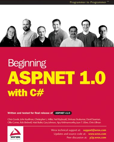 Beginning ASP.NET 1.0 with C# Cover